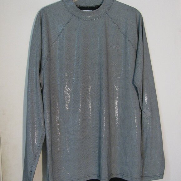 * Mens Columbia Shirt Small Performance Fishing Gear Silver Black - Picture 1 of 4